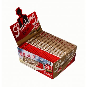 Smoking Thinnest Brown King Size + Tips, wafer-thin and unbleached, 1 box (24 booklets) per unit