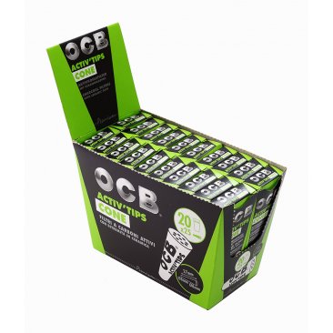 OCB ActivTips CONE Charcoal, cone-shaped carbon filters, 1 box (20 packages) = 1 unit