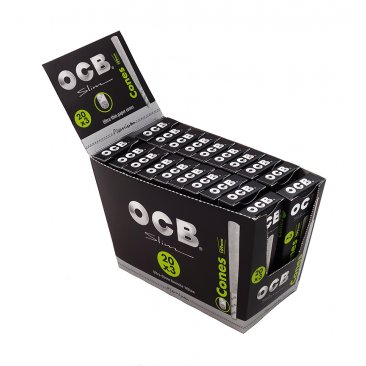 OCB Premium Slim Cones, 109 mm, vorgerollt mit integriertem Tip, 1 Box (10 Packungen) = 1 VE