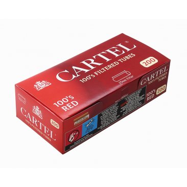 CARTEL filter tubes 100 mm RED, extra-long tubes with extra-long filter, 5 boxes = 1 unit