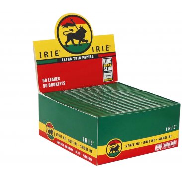 IRIE King Size Slim Extra Thin Papers Rastafari Style, 1 Box = 1 unit